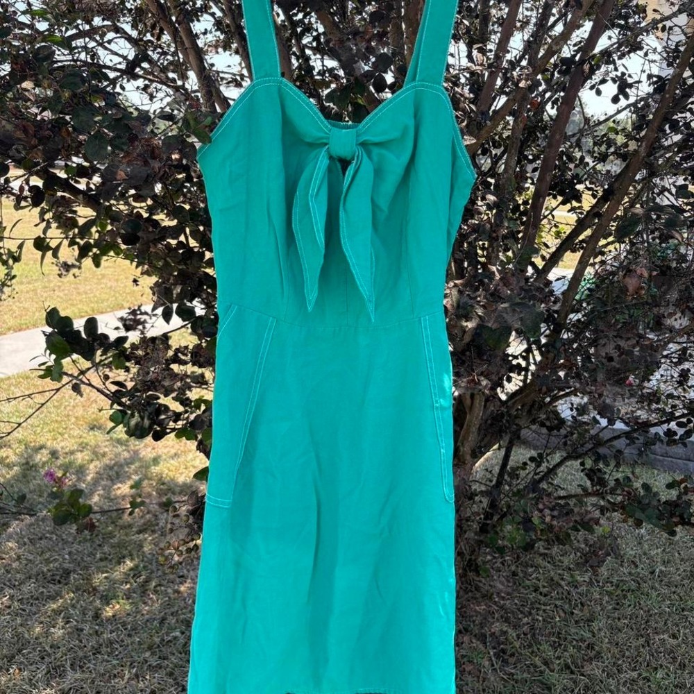 Turquoise Blue-Green Whimsy Doll Cute Flowy Boho Festival MiniDress‎ Size M